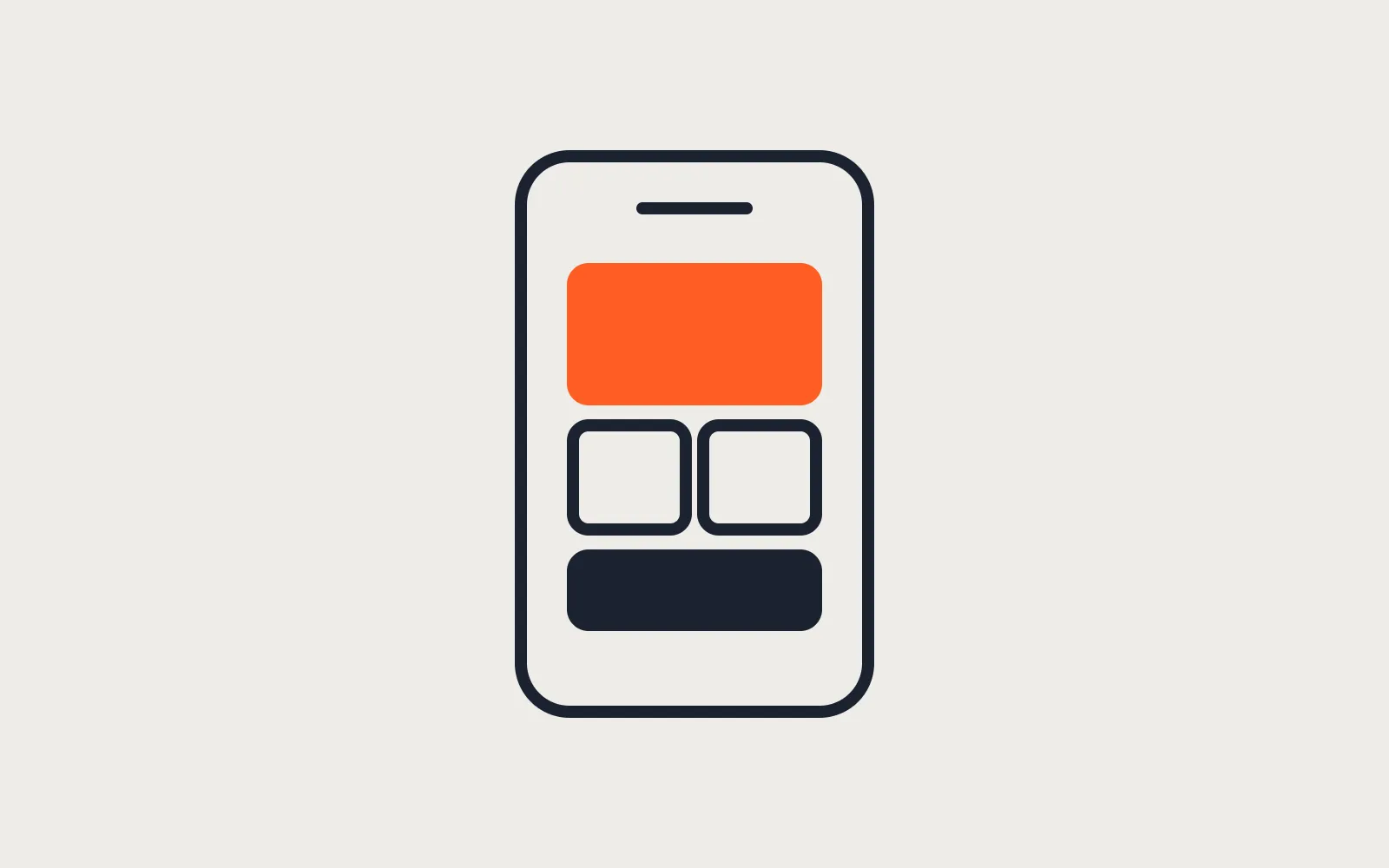 A phone with blocks on the screen