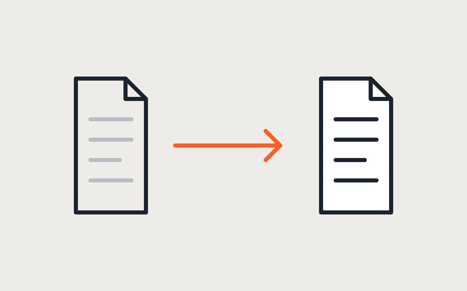 A page moving along an arrow onto a new page, with nothing dropped on the way