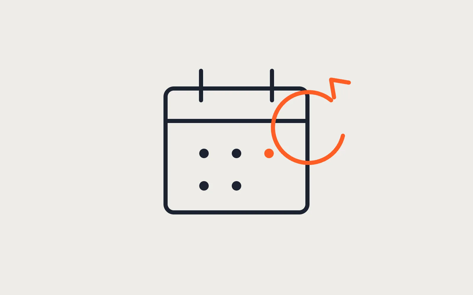 A calendar with a repeat arrow